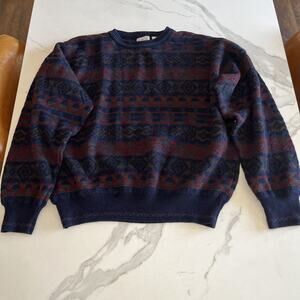 Vintage Maglificio Florence Jumper Men’s XL Wool Sweater Knit Pattern Boho Italy